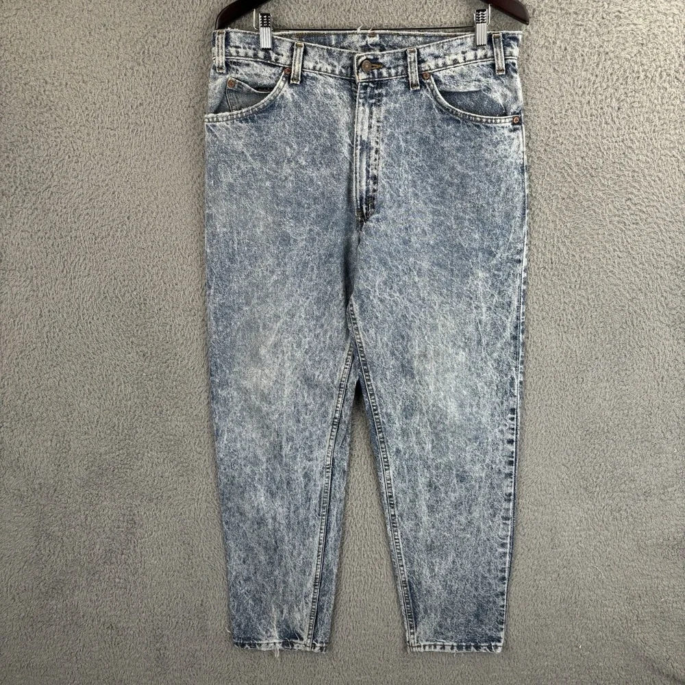 Vintage Levis 550 Jeans Mens 36x32 (Fits 34x32) Acid Wash Orange Tab 80s‎ USA